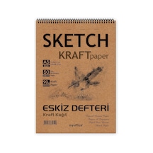 Etika Kraft Eskiz Defteri A5-90 Gr Doğal Kağıt, Spiralli, 50 Yaprak Sketchbook