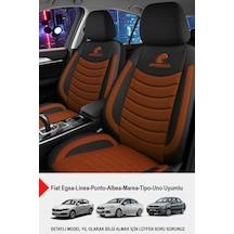 Panther Serisi Keten Kumaş Oto Koltuk Kılıfı Fiat Egea-linea-punto-albea-marea-tipo-uno Uyumlu Taba