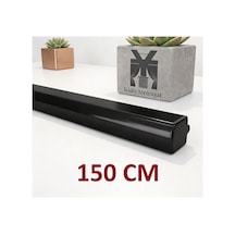 Siyah Dekoratif Ray Alüminyum 2 Kanallı Dekoratif Metal Perde Kornişi Siyah150cm - 855527283 Siyah150cm