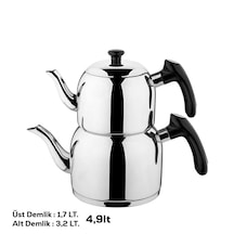 Özkent K-394 Vista Mega Boy Paslanmaz Çelik Çaydanlık Takımı Siya Siyah