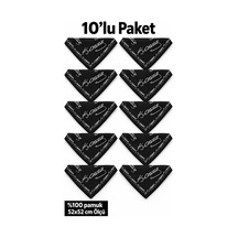 Herşeynota 10 Lu Atatürk İmzalı Siyah %100 Pamuk Fular Bandana 52x52 Cm Tören Etkinlik Gösteri Çok Renkli
