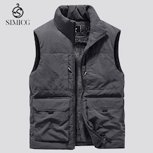 Kalınlaştırılmış İş Kıyafeti Çok Cepli Erkek Yeleği Gri