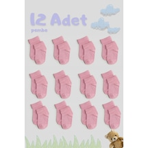 Cnt Erkek / Kız Bebek Kaydırmaz Taban Pamuklu Yumuşak Çorap 12 Li Paket Pembe Pembe