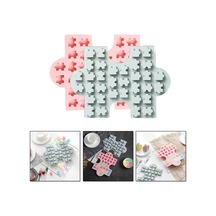 Silikon Kek Kalıp Çikolata Puzzle Şekilli Minik Puzzele Kalıbı Şeker Hamuru Jelibon Kalıbı Çok Renkli