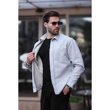 Madmext İndigo İçi Polarlı Erkek Gömlek E6759 İndigo