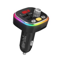 Sl-bt306 Çift Usb 5v 3.1a Rainbow Işıklı Led Ekran Tf Kartlı V5.0 Bluetooth Fm Transmitter