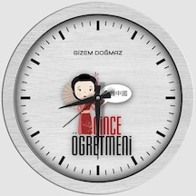 Kişiye Özel Mesleki Çince Öğretmeni Ahşap Duvar Saati - 1