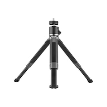 Wezone Alüminyum Masaüstü Tripod + Çift Kullanimli Soğuk Ayaklı Kafa - 4 Bölmeli Yükseklik Ayarı, 360 Döner, 3kg Yük Taşıma Kapasitesi Gümüş
