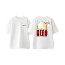 Thewert One Punch Man 4 Tasarım Sırt Baskılı Pamuk Beyaz Oversize T-shirt