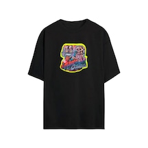 Thewert Unisex Jukerx Cow Baskılı Siyah Oversize Tshirt