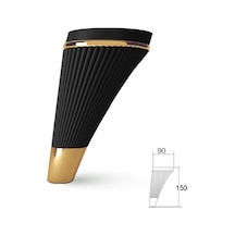 4 Adet Sementa Dekoratif Mobilya Dolap Ayak 15 cm Siyah