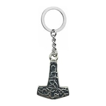 Thor Un Çekici Mjölnir Figürlü Unisex Anahtarlık Güç Ve Koruma Temalı Mitolojik Tasarım