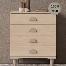 Ladin 4 Çekmeceli Mdf Şifonyer Bej