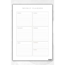 Haftalık Planlayıcı - A4 Ebat Yapılacaklar - 30 Yaprak - Weekly Planner - 2713 Çok Renkli