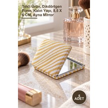 5 Adet Dikdörtgen Kalın Ayna Tekli Ürün, Dikdörtgen Form, Kalın Yapı, 8,5 X 6 Cm, Ayna Mirror