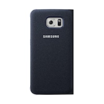 Kumaş Folyo Cüzdan Koruyucu Kılıf Case Cover Kredi Kartı Bölmeli Galaxy S6 İçin, Siyah Çok Renkli