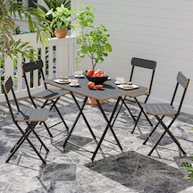 4 Kişilik Bistro Takım Bahçe Masa Sandalye Füme 1429 Füme