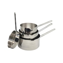 4 Lü Set Paslanmaz Çelik Kaçerola Sütlük ve Sosluk 12-14-16 cm