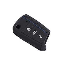 Silikon Anahtar Kabı Volkswagen/golf7 Siyah Mavi Çizgili / Sypd53 1
