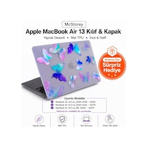 Macbook Air M1 Kılıfı 13 İnç A2337 A2179 A1932 Uyumlu Sert Kapak Hard Case Koruyucu Kılıf Macbook Air 13 İnç Kılıfı Çizilmez Darbe Koruyucu Mat Baskılı Çiçek Desenli Mor Belirtilmemiş