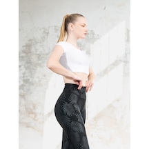 Lismina Kısa Kollu Crop Spor Tişört Sporcu Büstiyer Beyaz