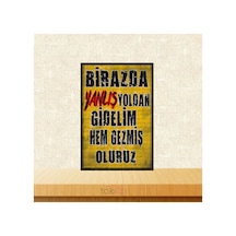 Birazda Yanlış Yoldan Gidelim 20x30 Cm Retro Ahşap Tablo Çok Renkli - 743298235 Çok Renkli