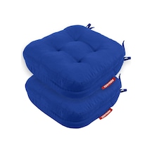 Sandalye Minderi 2'li Set 42x42x8 Cm Kalın Çift Kat Pofidik Minder Yıkanabilir Fermuarlı Su Ve Yağ İtici Mavi Diğer