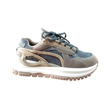 Guja 25k331-2 Kadın Süet Sneaker Spor Ayakkabı Camel Siyah
