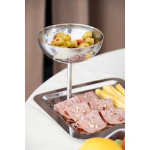 Çelik Yüksek Ayaklı 13 Cm Çerez Sunum Kadehi Metalik - 701312256 Metalik