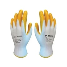 Demir Safety Nitril Eldiven Sarı Beyaz No:10 12 Çift