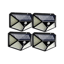 4 Adet Solar Bahçe Lambası 100 Led Bahçe Aplik Bahçe Lambası Bahç