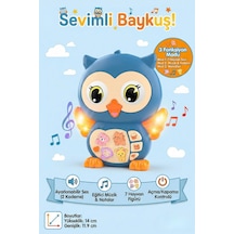 Sevimli Baykuş - Işıklı Sesli Müzikli Eğitici Bebek Oyuncağı Piyanousu 3 Mod & Hayvan Sesli