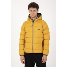 Maraton Sportswear Regular Erkek Kapşonlu Uzun Kol Basic Safran Mont 21259-safran Safran
