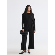 Lcw Modest Siyah Beli Lastikli Kadın Triko Pantolon