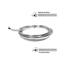 U Tip Geçmeli Krom Nikelaj Şerit Krom Silver İnce 5 Metre
