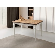Yandan Açılır Büyüyen Yemek Masası Meşe-Beyaz 60x90 CM Beyaz Yandan Açılır Büyüyen Yemek Masası Meşe-Beyaz 60x90 CM Beyaz