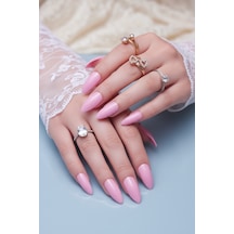 24 Adet Renkli Badem Takma Tırnak 814 Pembe