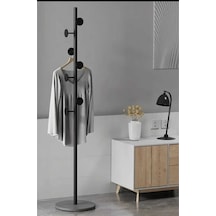 Metal Siyah Ayaklı Askılık Elbise Askısı Portmanto Askılık 165 32 Cm Siyah