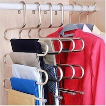 Metal Pantolon Pijama Askısı 5 Katlı Dolap Içi Düzenleyici Askı Metal Gri Diğer