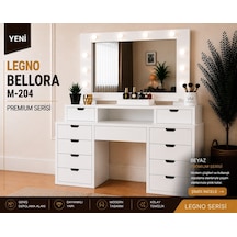 Legno Bellora Premıum Aynalı Makyaj Masası Beyaz