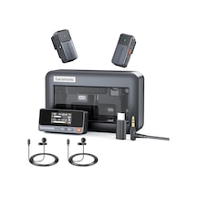 Apple Uyumlu iPhone Android İçin Saramonic Air-02 Kablosuz Mikrofon, Çift Yaka Mikrofonu, 300m, 48khz/24-bit, Tiktok Youtube Canlı Yayını İçin Mini Mikrofon Cep Telefonu, Röportaj, Podcast, Vlog Video Kaydı