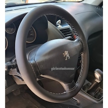 Peugeot 207 Dikmeli Direksiyon Kılıfı Soft Gri Ipli(38×10Cm)