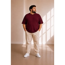 Sngl Tekstil Erkek Büyük Beden Oversize Kısa Kollu T-shirt 3xl 4xl 5xl 6xl 7xl 8xl Vişne Çürüğü