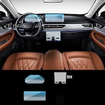 Chery Tiggo 8 Pro Uyumlu Navigasyon Dijital Gösterge Klima Kontrol Ekranı 3'lü Set 9H Nano Ekran Koruyucu