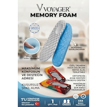 Voyager Memory Foam Terleme Yapmayan Özel Dizayn Ortopedik Tabanlık Gri