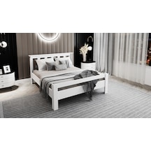 Ninnimo Still Yatak Uyumlu Çift Kişilik Mdf Beyaz Karyola 160x200