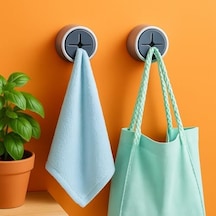 Pratik Tak-çıkar Havlu Askısı - Kendinden Yapışkanlı, Vidalama Gerektirmez, 2 Li Set Mutfak, Banyo, Kapı Arkası İçin Uygun
