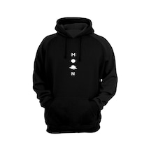 Blackjack Giyim Blackjackgiyim Dikey Moon Kapşonlu Sweatshirt siyah