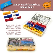 Erkek ve Dişi Mermi Başlı Ek Terminal Seti. Ortanca Paket 150 Par