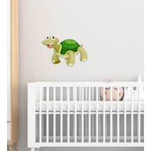 Bk Gift Sevimli Kaplumbağa Tasarımlı Çocuk Odası Ahşap Duvar Süsü-3